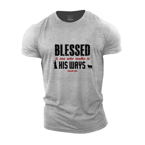 Men's Blessed Is One Who Walks In His Ways Cotton T-Shirt